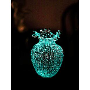 轻奢浮雕覆古夜光波口欧洲风格大口玻璃花瓶玫瑰花绿色植物民宿装