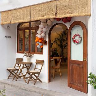 甜品店面包店定制纯实木原木门窗滑动窗折叠窗分割平门B&B风格