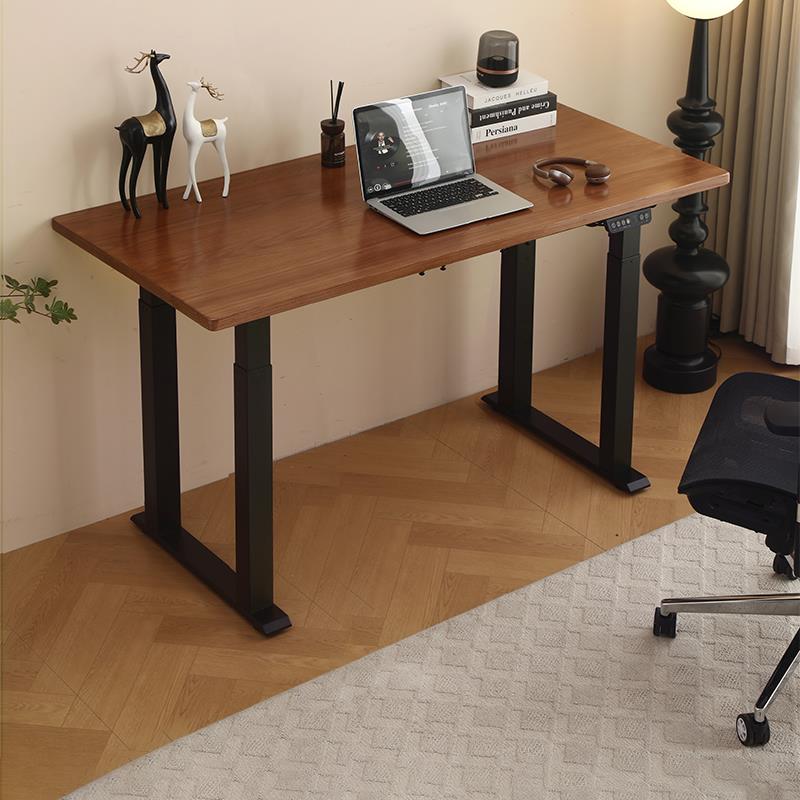 实木电动升降桌智能卧室家用办公桌四立柱双电机电脑学习桌电竞桌