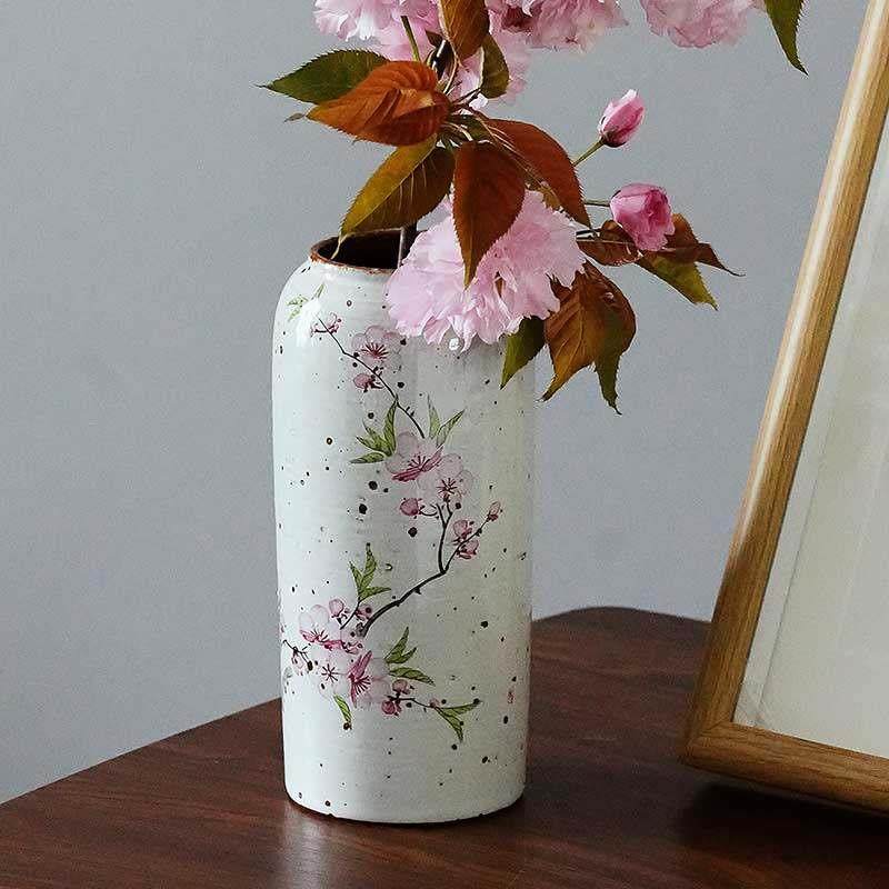 梵悦手工粗陶花瓶手绘绣球桃花禅意客厅复古做旧陶罐水培花瓶装饰,家居饰品,花瓶,淘宝优惠券,粉丝福利购,淘宝优惠卷
