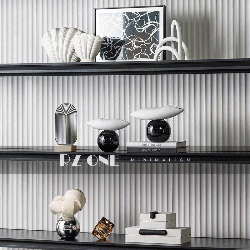 高档格调家居电视背景墙隔断书柜开放格摆件小众设计极简软装饰品