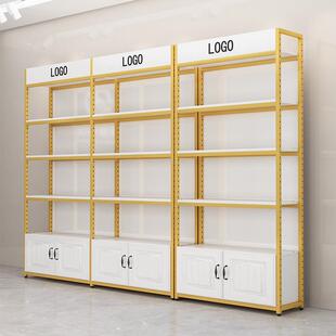 货架置物架落地多层陈列带背板便利店零食架可调节商用超市展示柜