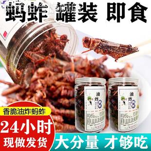 蚂蚱油炸即食新鲜下酒菜零食罐装 香辣蝗虫零食用麻辣昆虫美食特产