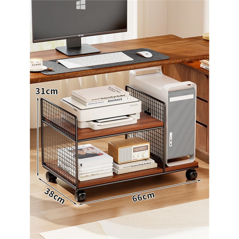 可移动台式电脑主机托架桌下打印机置物架办公桌工位收纳架子支架