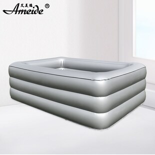 家用室内方形纯色加厚三层充气游泳水池成人泡澡儿童钓鱼戏水球池