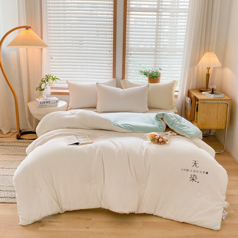 四季通用原棉大豆纤维被 可水洗单人空调被春秋被被芯加厚冬被子