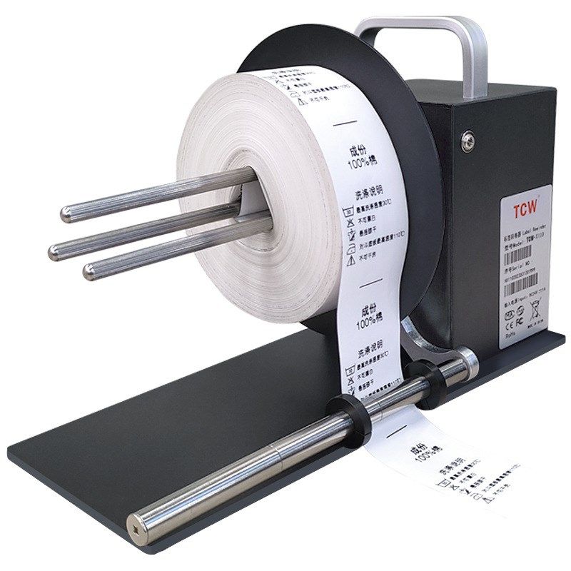 TCW洗水唛标签回卷器 打印机不干胶卷纸器全自动吊牌条码机收卷机