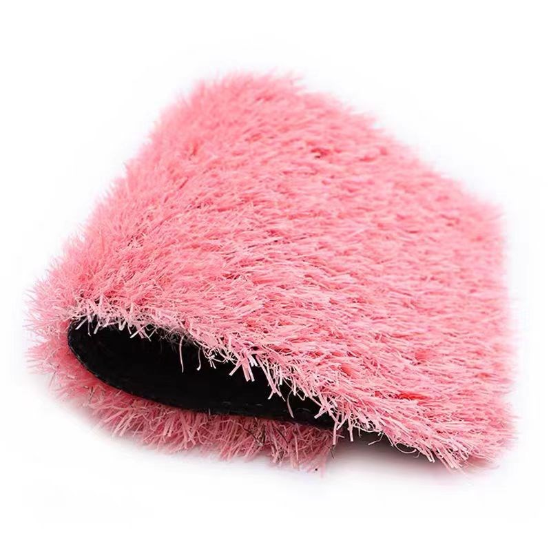 幼儿园人造草坪彩虹跑道学校操场环形跑道粉黄红蓝紫灰塑料假草皮