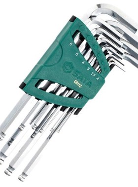 世达/SATA 10件套公制加长球头内六角扳手组套2-10mm 09112
