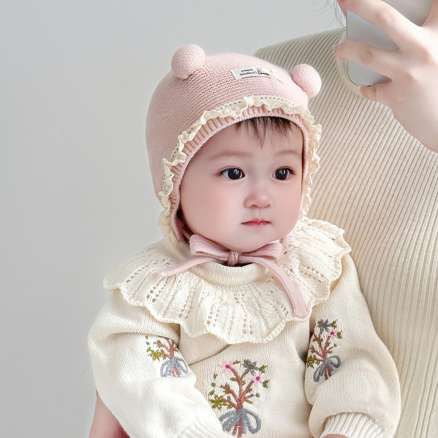 兔七宝毛线帽针织帽甜美可爱洋气