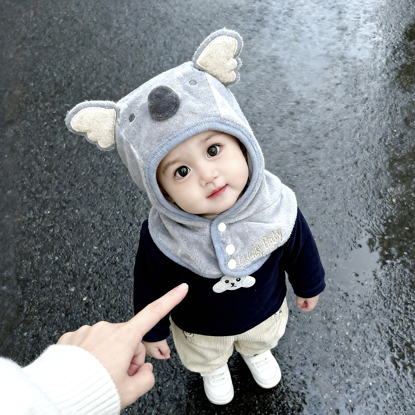 兔七宝婴儿帽子秋冬季可爱护耳帽