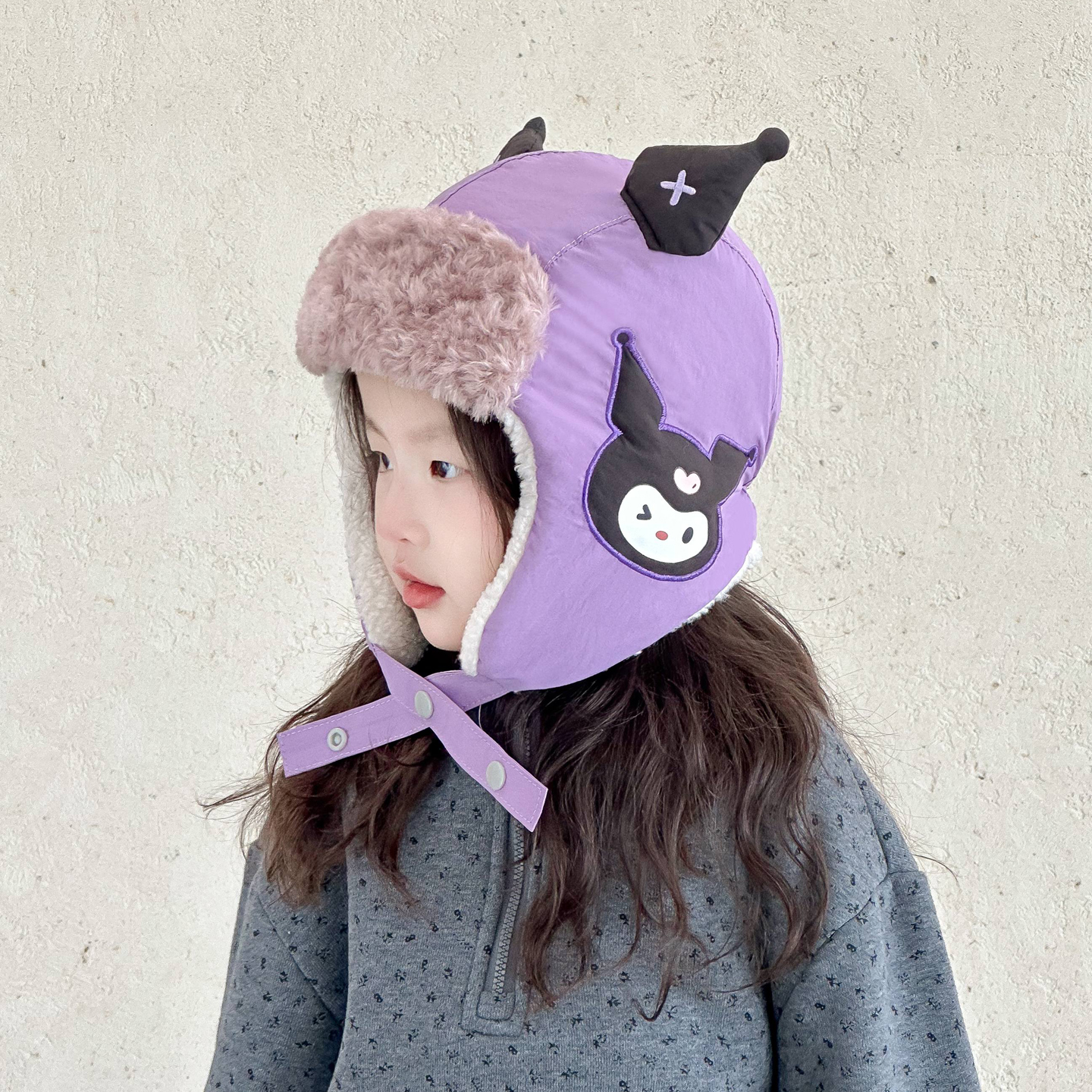 兔七宝毛绒帽雷锋帽库洛米可爱萌