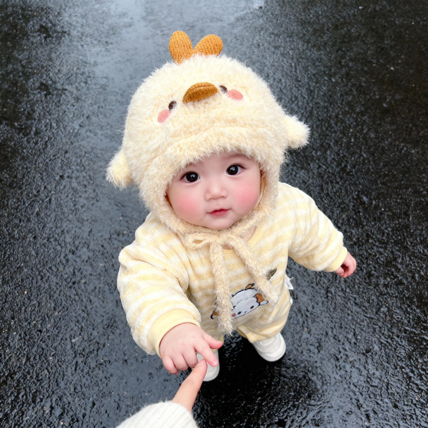 兔七宝婴儿帽子秋冬季可爱护耳帽