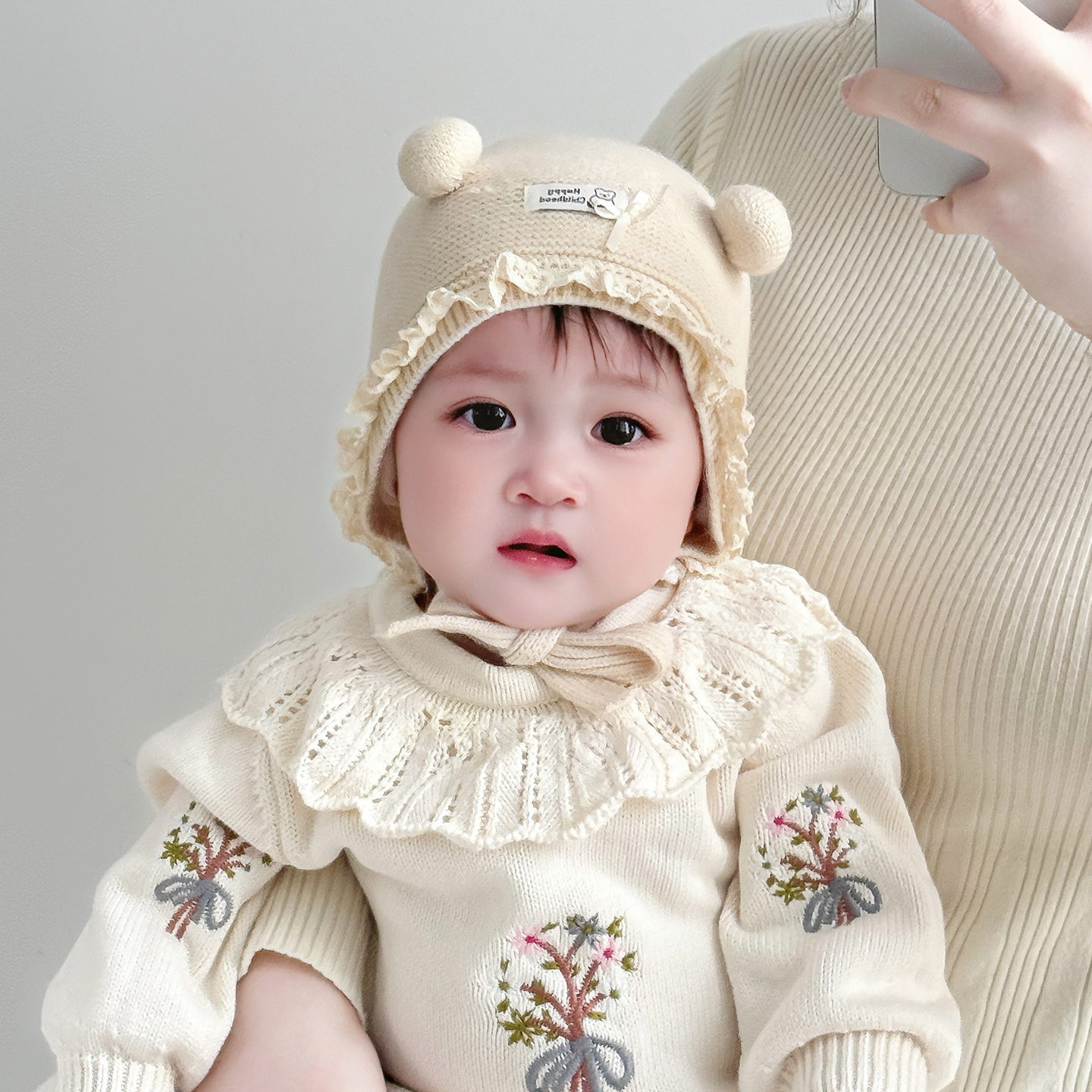 兔七宝毛线帽针织帽甜美可爱洋气