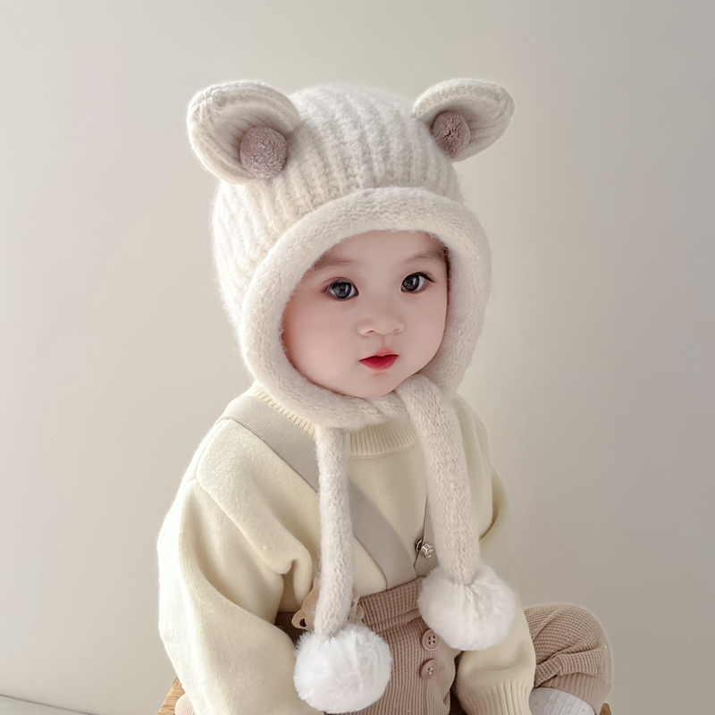 兔七宝婴儿帽子秋冬季保暖护耳帽