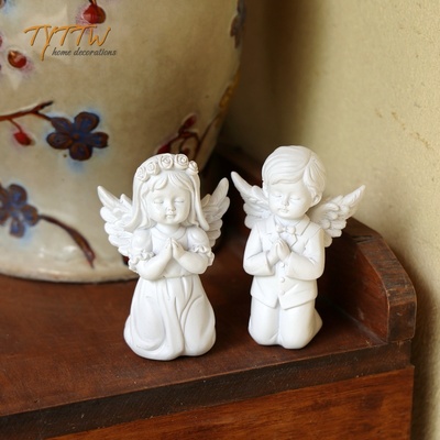 古典风情小天使情侣装饰摆件 杂货花园庭院欧式丘比特装饰礼物