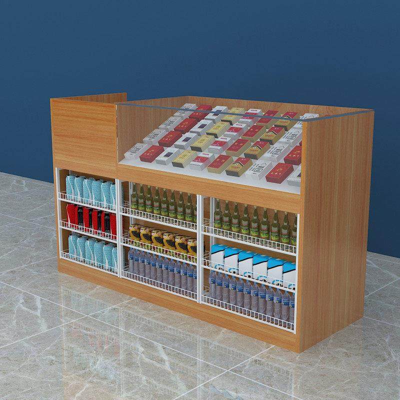 超市收银一体香烟柜台烟柜展示柜子便利店烟架小卖部钢化玻璃烟柜