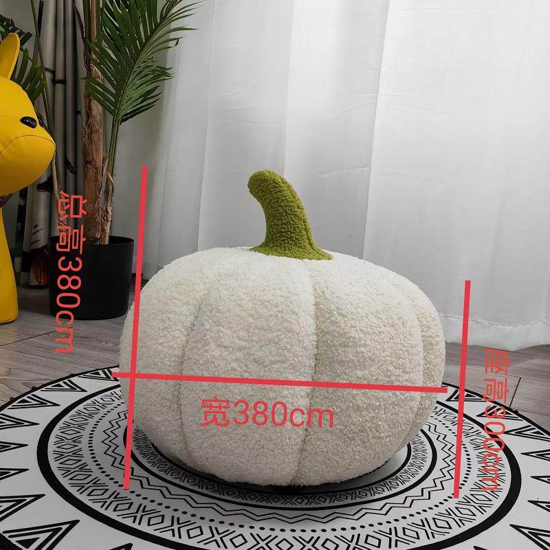 南瓜矮凳简约客厅沙发凳泰迪绒卧室凳北欧经济型茶几凳单人小圆凳