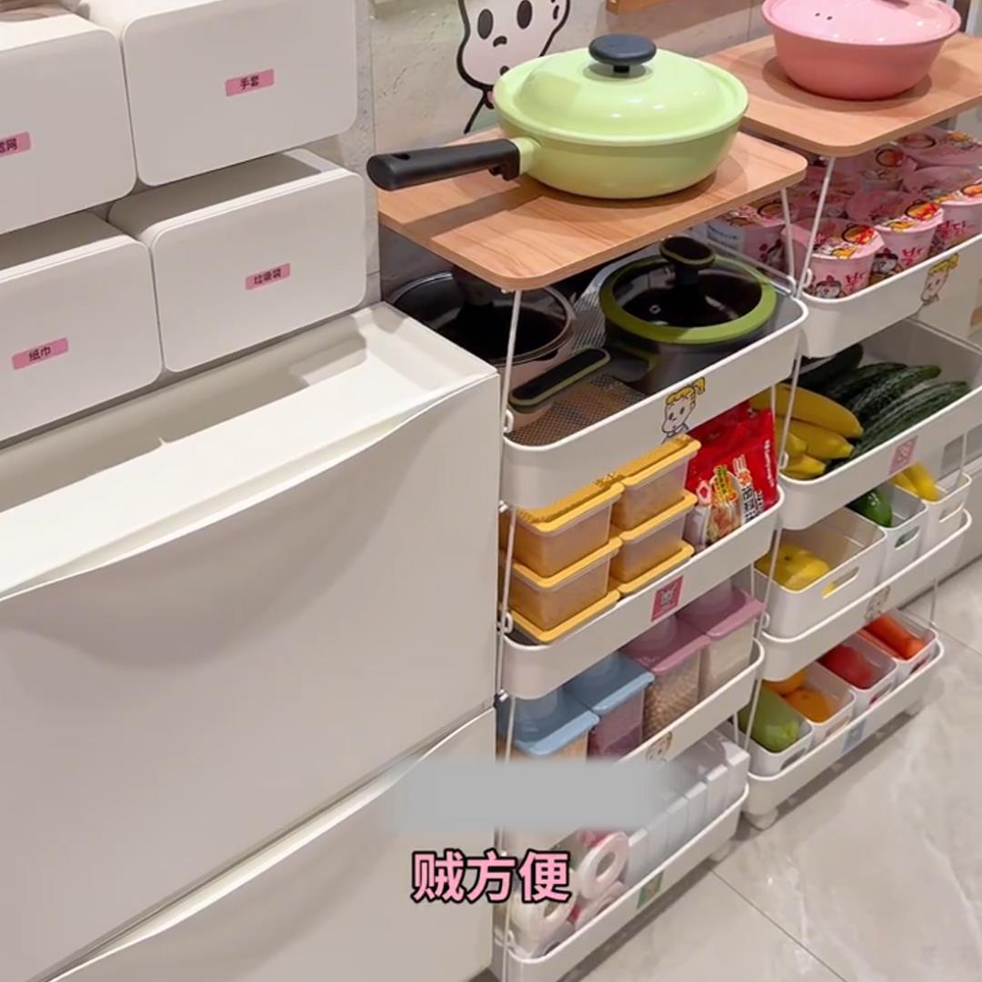 小推车置物架零食储物架客厅厨房卫生间大容量移动多层落地收纳架