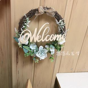 创意餐厅背景墙面墙壁装饰花环挂件门上卧室房间布置室内店铺饰品