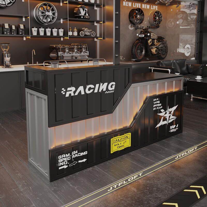 工业风吧台收银柜台咖啡厅机车俱乐部集装箱铁艺创意商用前台接待