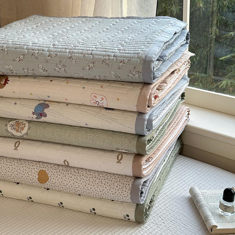 双面A类莫代尔天丝软凉席床盖三件套