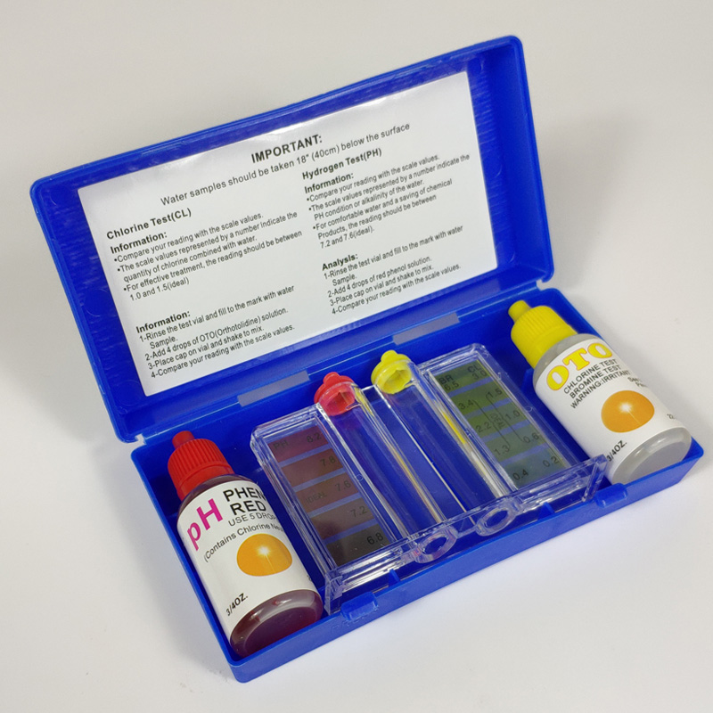 游泳池水质检测试剂 OTO余氯测试剂PH值酸碱度测试盒测水验水盒