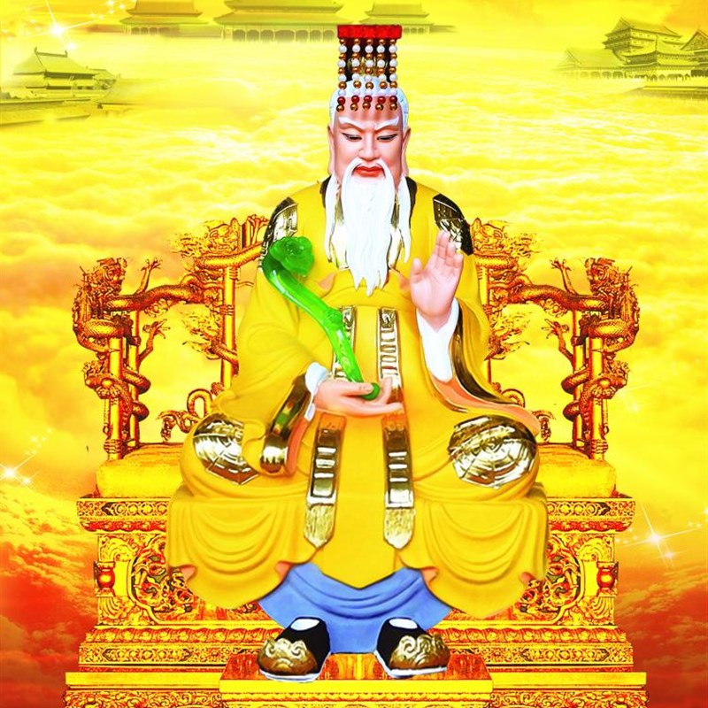 大小款 东华帝君扶桑大帝神像画像挂像挂画自粘贴画 可带实木相框