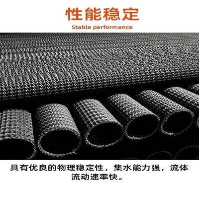 硬质透水管地下渗排水网状曲纹绿化暗管硬式透水管盲沟渗水管HDPE