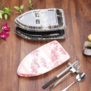 小渔船形寿司盒一次性盒打包盒外卖打包盒生鲜寿司拼盘盒25套包邮