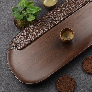 茶盘家用托盘茶具茶几檀木茶台高端排水式 2024新款 干泡台整块实木