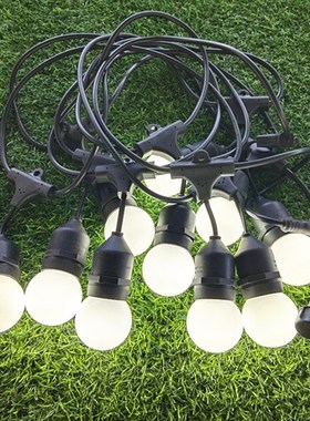 G45欧规220V复古户外防水工程LED装饰灯串E27节日婚庆民宿露营灯