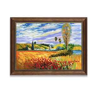 莫奈世界名画装饰画欧式餐厅挂画复古客厅壁画梵高走廊风景仿油画