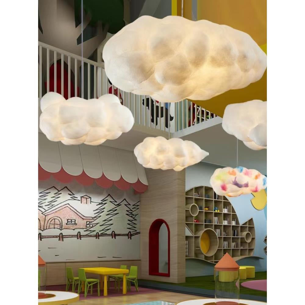 网红云朵灯吊灯创意餐厅奶茶店游乐场幼儿园服装店装饰棉花云彩灯