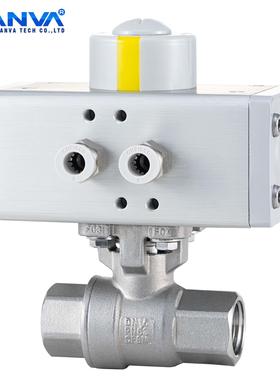 南阀 气动二片式球阀不锈钢304316通径高压小型切断 RTQ611F-16P