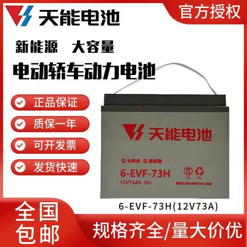 天能6-EVF-73电动三四轮汽车小火车洗地车叉车12V73A83原装蓄电池
