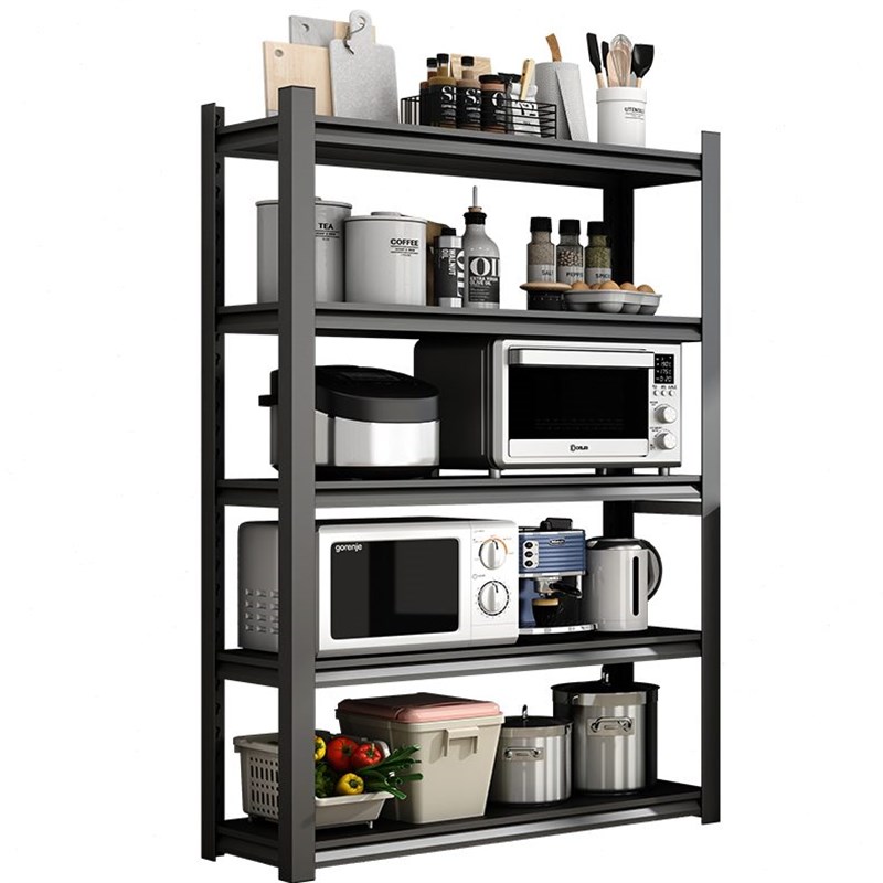 厨房置物架家用多功能微波炉烤箱收纳架落地多层围栏货架储物架子