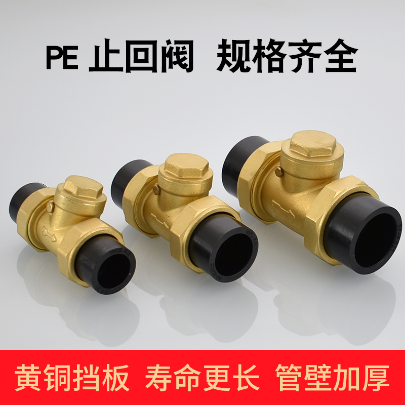 双头活接热熔PE20 25 32 40 50 63单向卧式止回阀自来水管单向阀