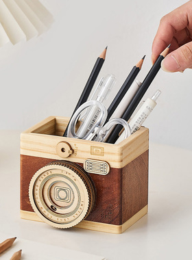 创意复古照相机笔筒收纳盒大容量办公学生桌面工艺品摆饰装饰送礼