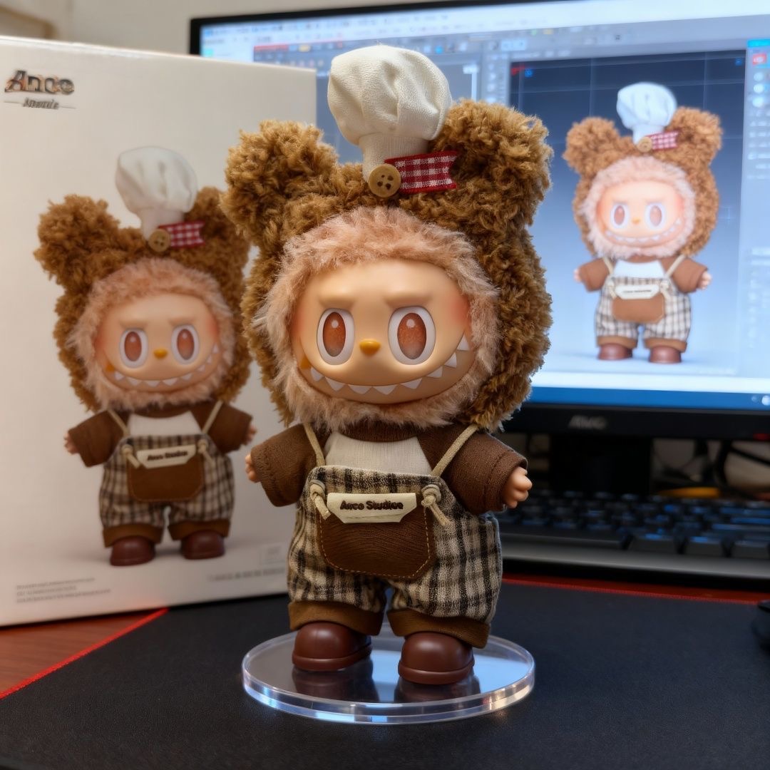 「小熊厨师」labubu拉布布娃衣一二三代换装娃衣17CM