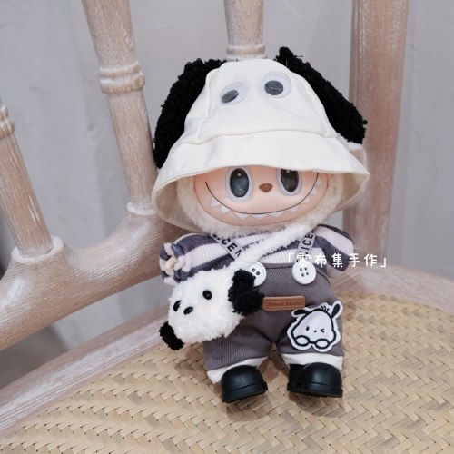 闭店清仓不退不换 labubu拉布布娃衣一二三代搪胶公仔17CM帕恰狗