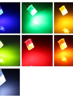 2X3X4方形直插LED灯2*5*7 白色红黄绿蓝粉紫色灯珠 234/257指示灯