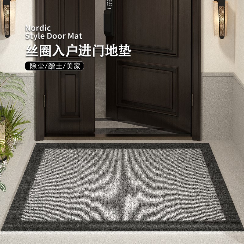 轻奢高级感丝圈地垫入户门垫门外进门门口除尘脚垫子简约防滑地毯