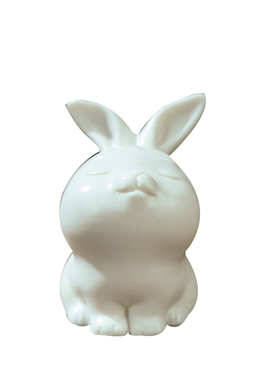 德化简约白瓷可爱小兔子茶宠家居客厅桌面装饰品迷你陶瓷玉兔摆件