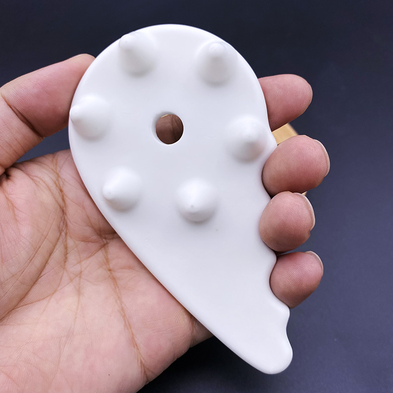 陶瓷头部五行经络按摩器疏通缓解头皮按摩梳头拨筋刮痧板美容工具