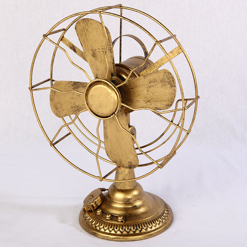 复古怀旧老式铁皮电风扇模型摆件拍摄影视道具咖啡厅店铺道具模型