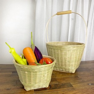 竹制品竹编竹篮子收纳筐竹皮编制手工鸡蛋篮筐竹篓竹筐水果篮