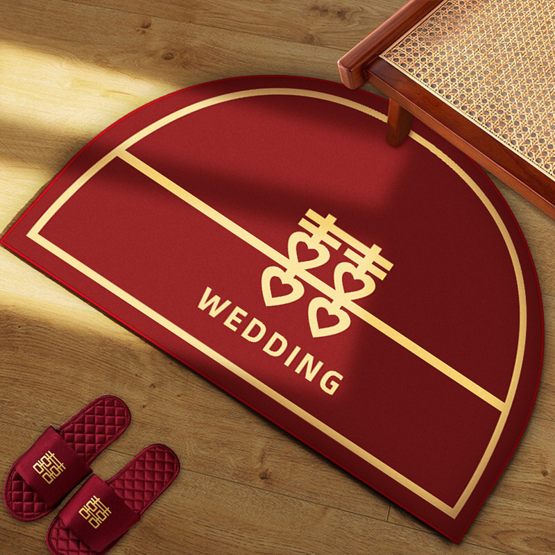 结婚喜庆入户门地垫家用喜字婚庆门垫新房进门脚垫红色婚房地毯