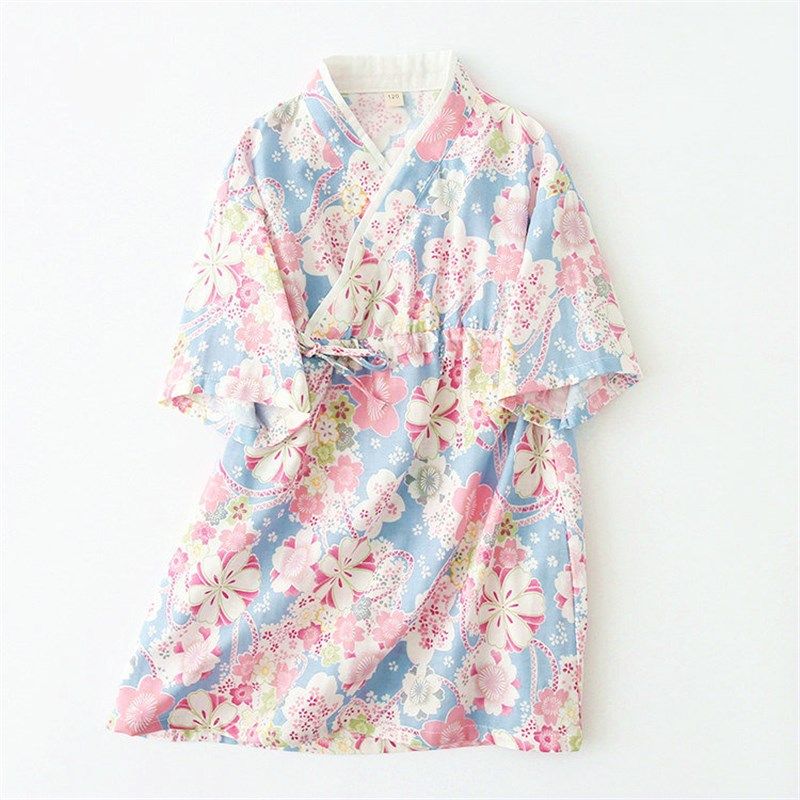 春夏秋女童纯棉纱布短袖睡裙儿童汉服睡衣汗蒸服和服亲子母女装,童装/婴儿装/亲子装,家居裙/睡裙,淘宝优惠券,粉丝福利购,淘宝优惠卷