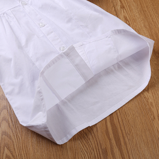 中小学生校服纯棉洋气纯白色学院蝴蝶结衬衣 女童夏装 儿童短袖 衬衫